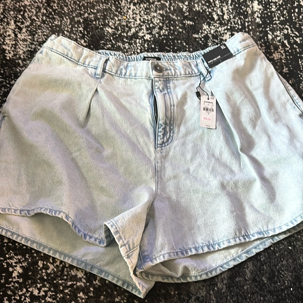 Brand new Express denim shorts light wash tags included